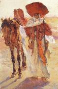 Victor Prouve Arab Horseman oil